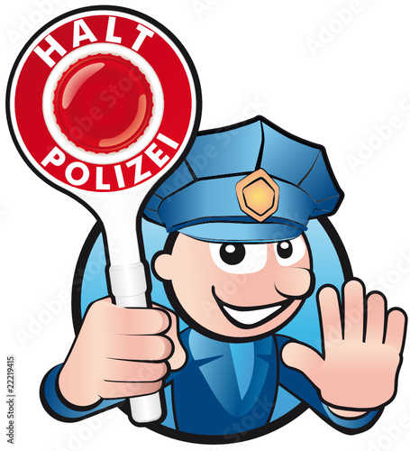 Polizist mit Kelle