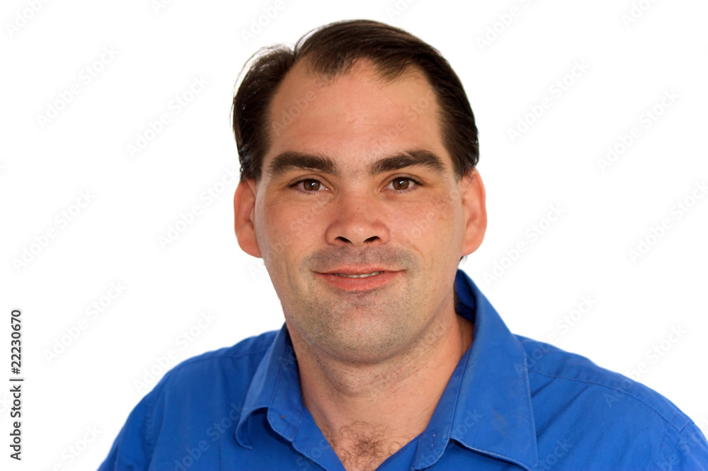 smiling man on white