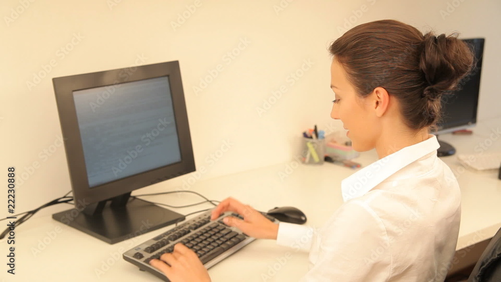 Beautiful young businesswoman at office Beautiful young businesswoman at office