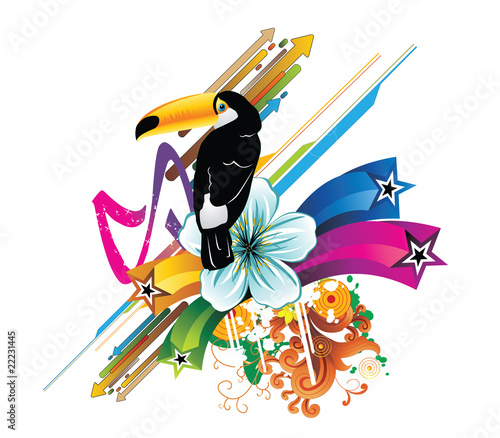 composicion de un tucan en vector