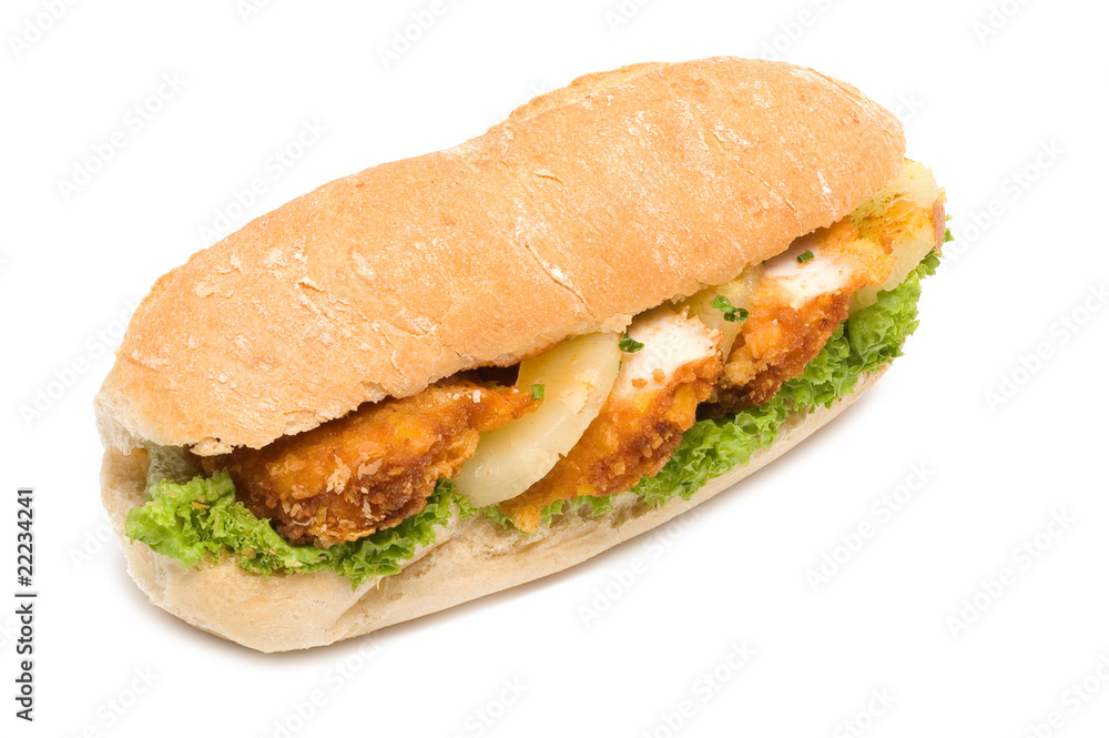 Baguette mit Huhn Baguette mit Huhn