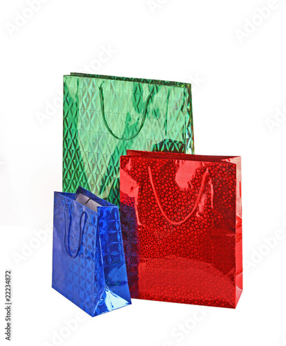 colorful shopping bags isolated on white background