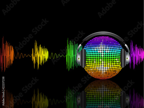 spectrum soundwaves and disco ball
