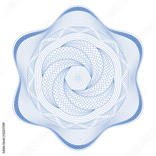 Guilloche rosette, vector pattern for certificate or diplomas