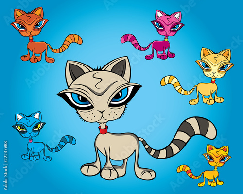 Little cat vector drawing