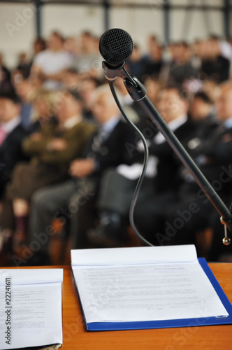 Microphone on the stage and auditorium