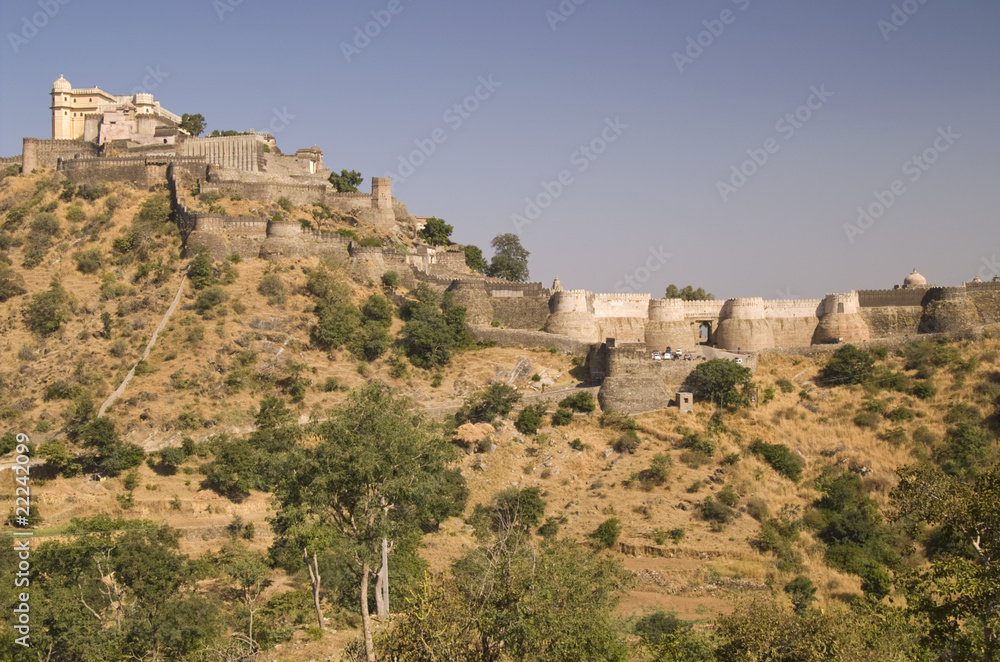 Indian Fortress of Kumbhalgarh in Rajasthan, India.