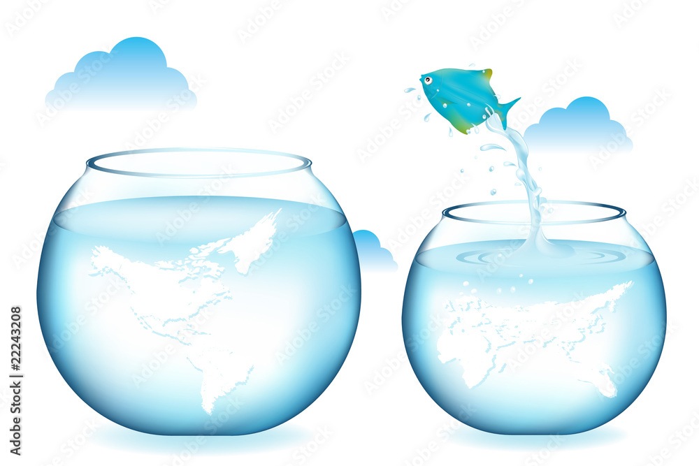 Fototapeta premium Jumping Blue Fish