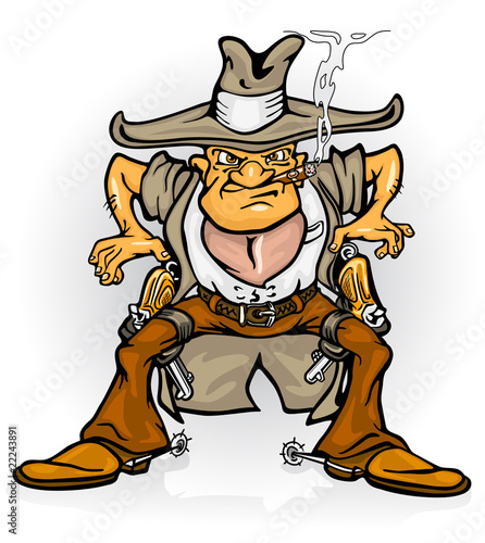western cowboy bandit with gun