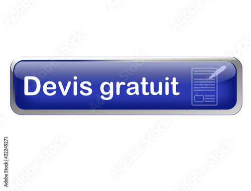 bouton rectangulaire devis gratuit sur fond bleu
