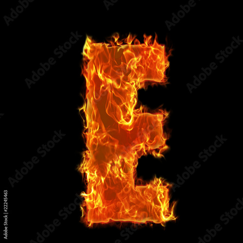 Burning Alphabet letter E