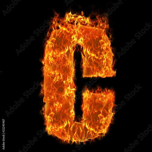 Burning Alphabet letter C