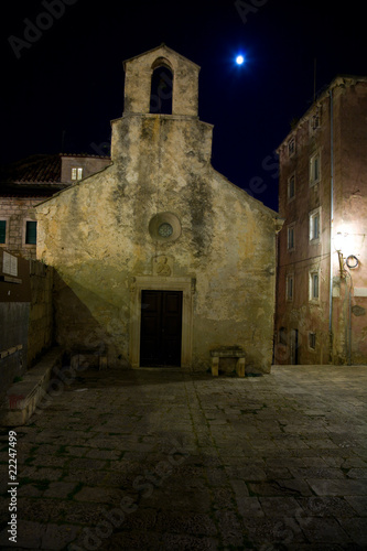 Moon over old church