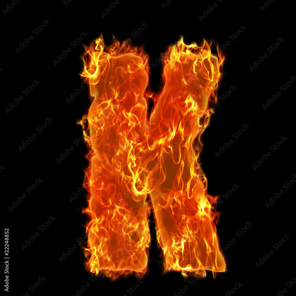 Burning Alphabet letter K Burning Alphabet letter K
