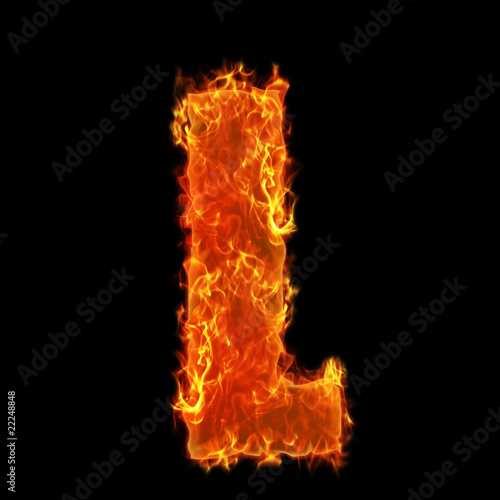 Burning Alphabet letter L