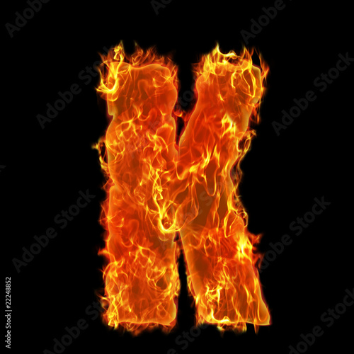 Burning Alphabet letter K