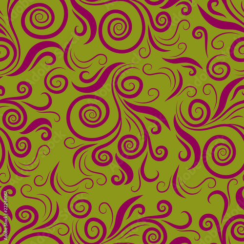Seamless abstract colorful floral twirl pattern