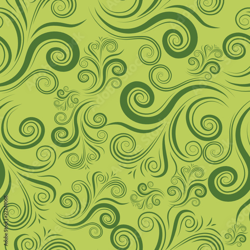Seamless abstract twirled floral pattern