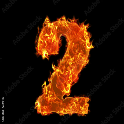 Burning Number letter 2 two
