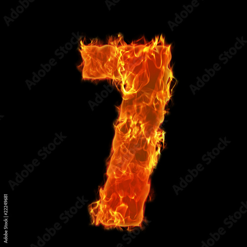 Burning Number letter 7 seven