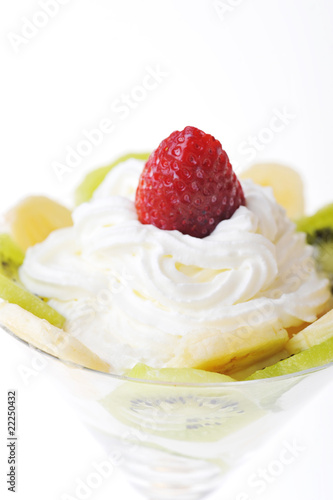 fruit with whipped cream