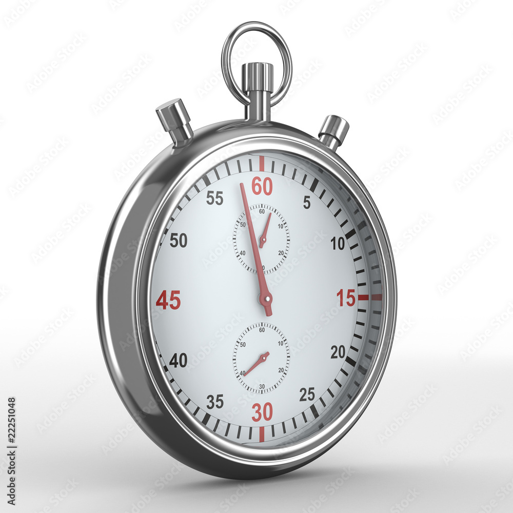 Stopwatch on white background. Isolated 3D image Stopwatch on white background. Isolated 3D image