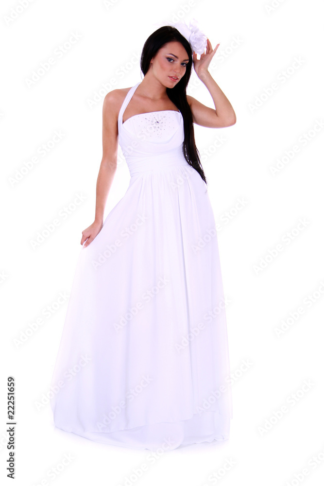 Full length of a beautiful young woman in wedding dress Full length of a beautiful young woman in wedding dress