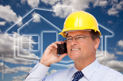 Contractor in Hardhat on Ph...