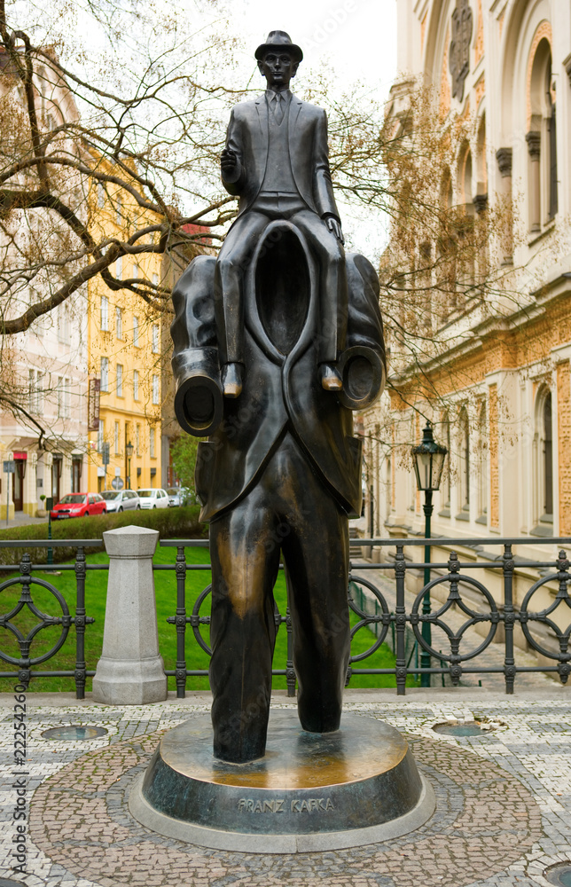 Fototapeta premium Monument to Franz Kafka in Prague, Czech Republic
