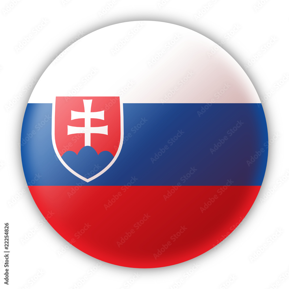 Round Pin Flag of Slovakia