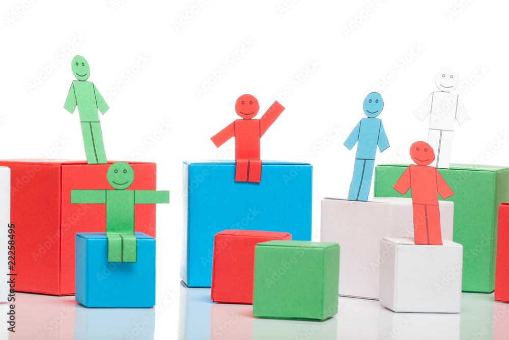 Men on boxes Men on boxes