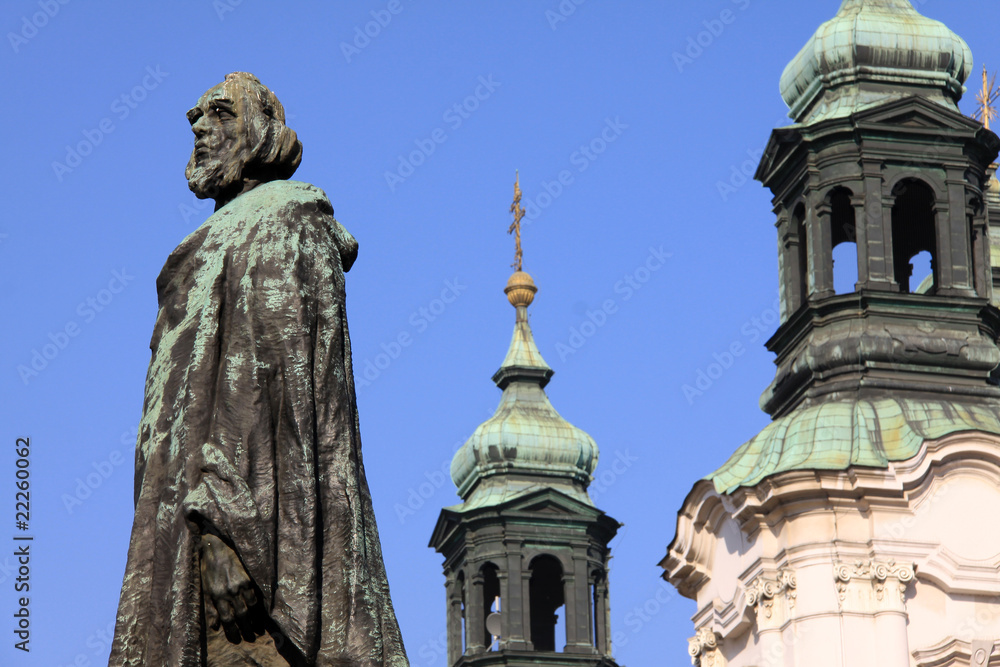 Monument of John Hus on the Oldtown Square in Prague
