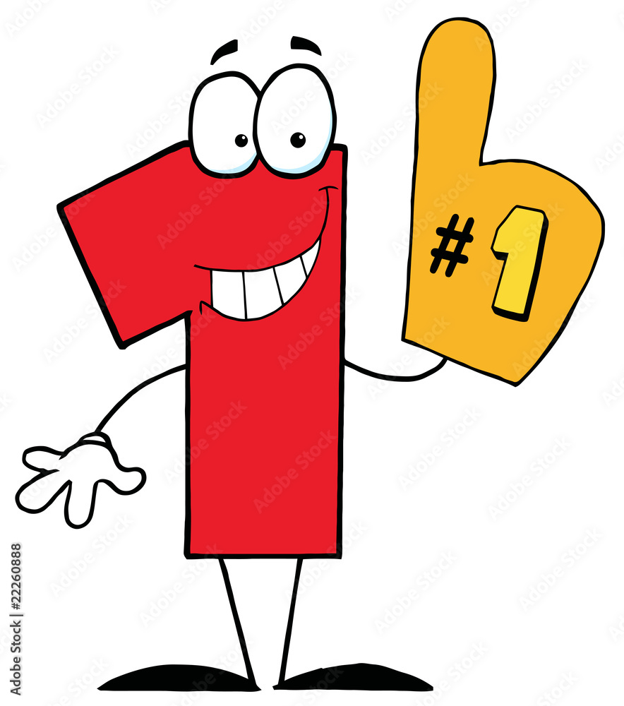 Cartoon Character Number One Stock Vector | Adobe Stock