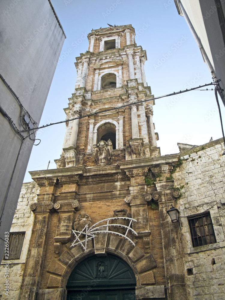 Obraz premium Belltower of St. Benedetto Convent. Conversano. Apulia.