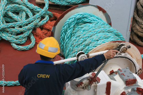 crew manning a ship photo