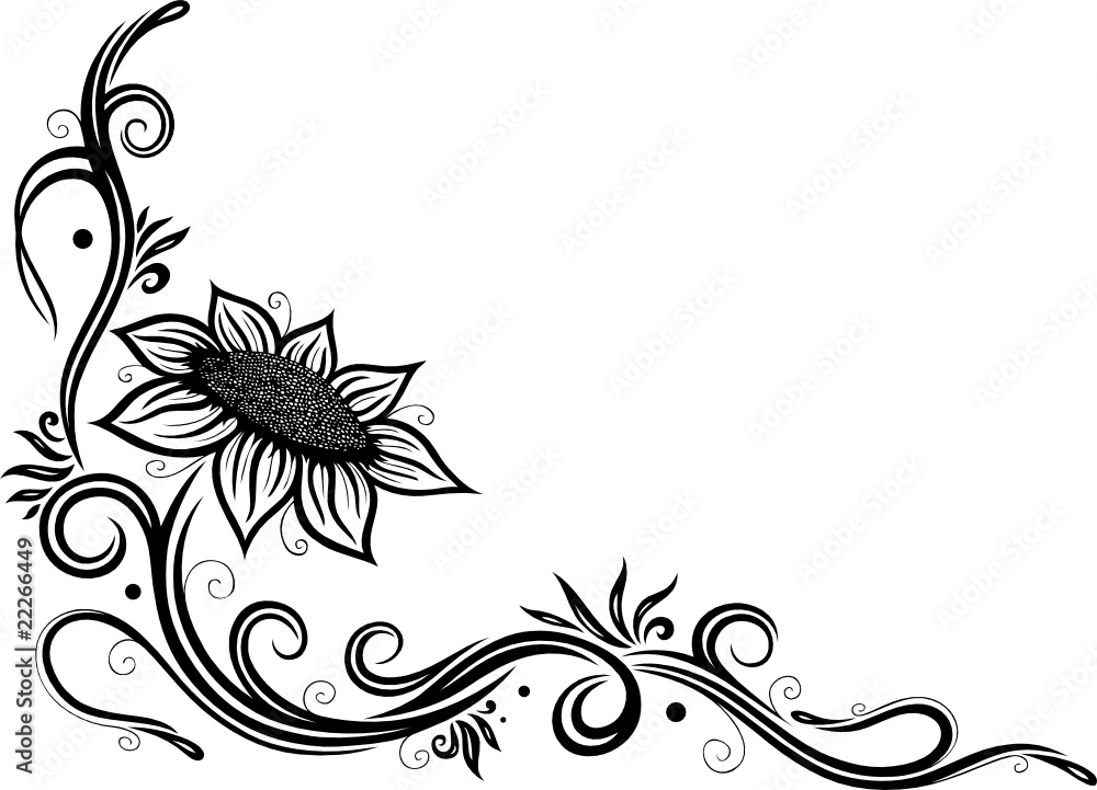 black art, Blume, Blüte, Ranke, floral, filigran