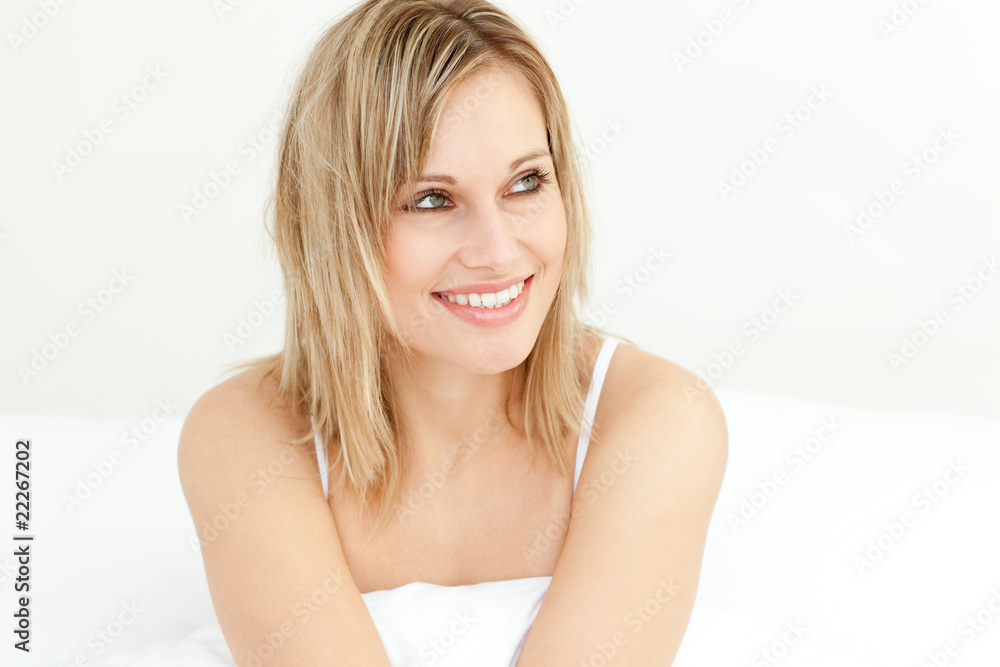 Portrait of a glowing woman in the morning Portrait of a glowing woman in the morning