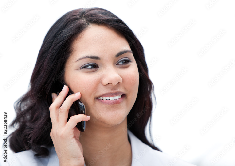 Portrait of an attractive businesswoman talking on phone Portrait of an attractive businesswoman talking on phone