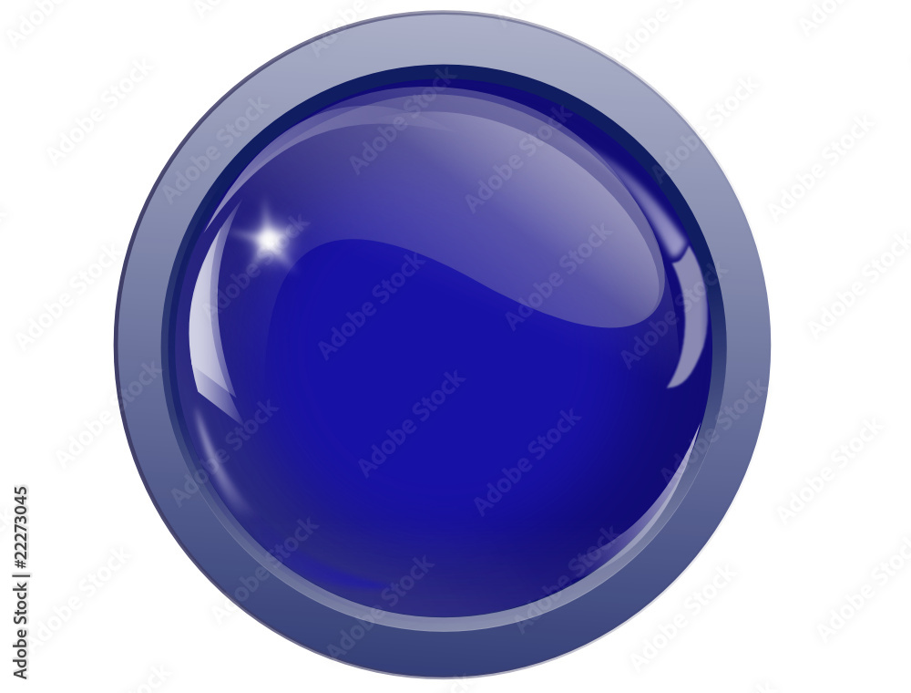 Button ball reflection, 3d blue and grey Button ball reflection, 3d blue and grey
