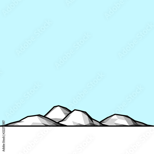 Antarctica pole north south ice landscape stylized