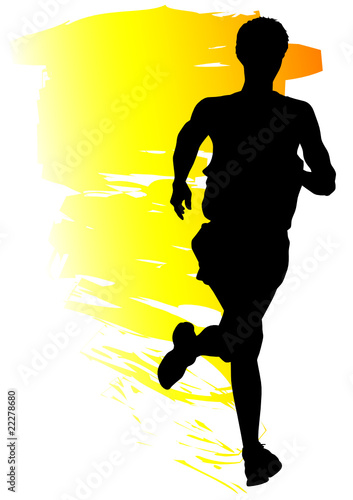 One boy running