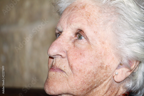 old woman profile portrait