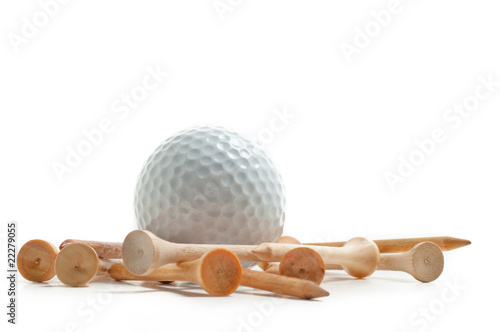 Golf ball with tees