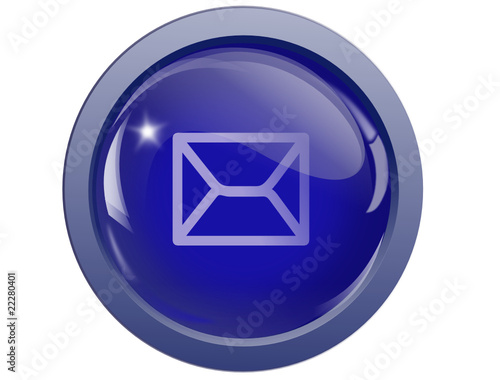 web button 3d ball blue and grey envelope
