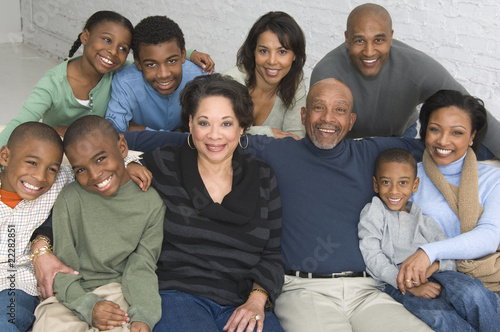 Portrait of multi-generational African family photo