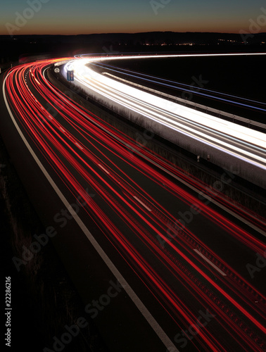 Night highway (Cars in a rush moving fast on a highway (speedwa