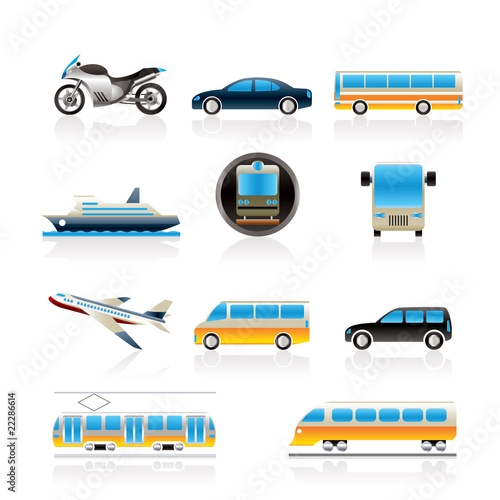 Travel and transportation of people icons