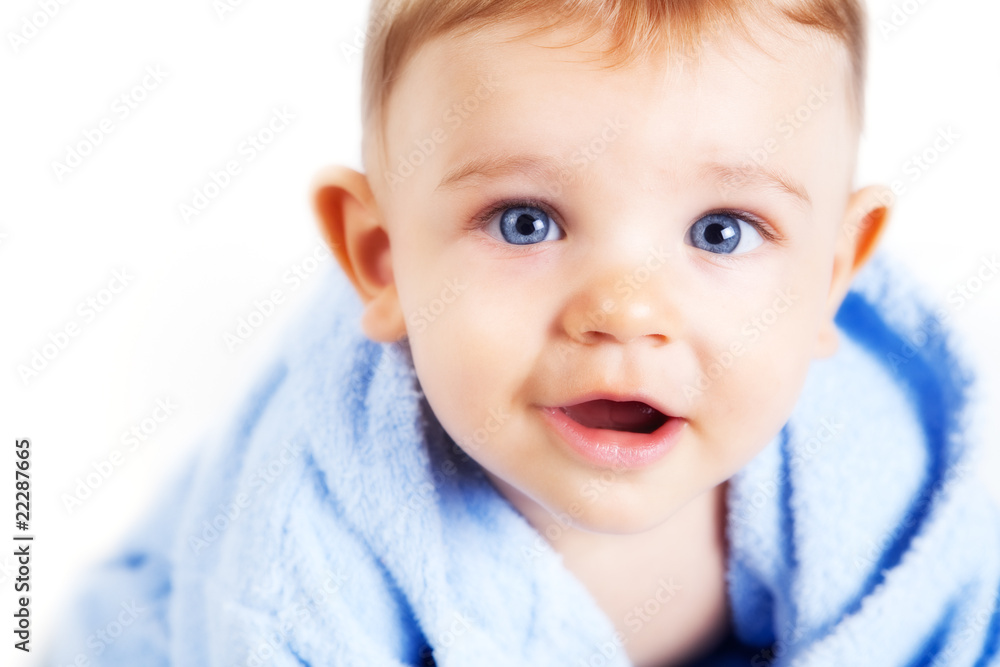 Baby boy with beautiful blue eyes Baby boy with beautiful blue eyes