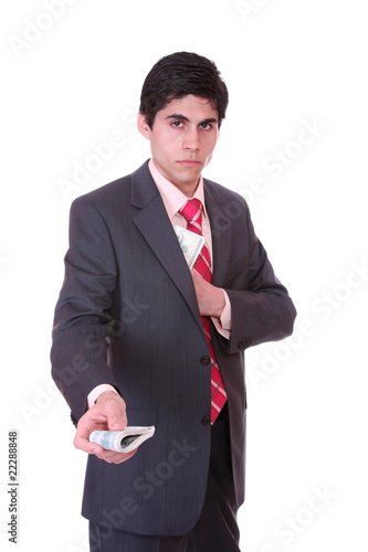 Canvastavla money in a businessman hands
