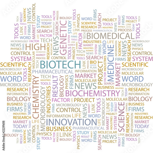 BIOTECH. Word collage on white background.